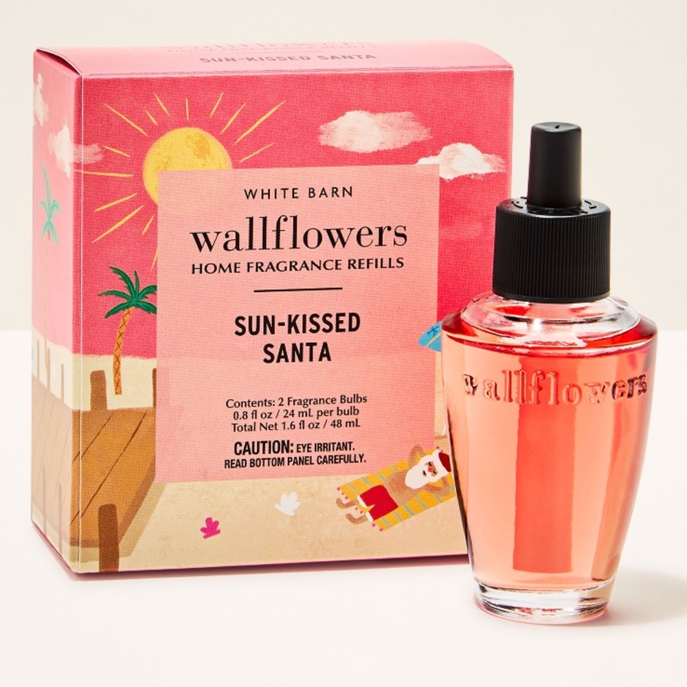 “SUN-KISSED SANTA” by BBW/WB, 2-Pack Wallflowers Home Fragrance Refills, NIB